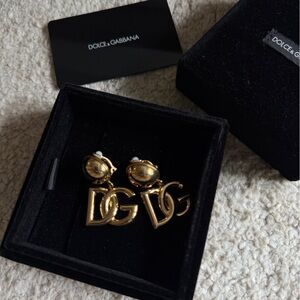 Dolce & Gabbana Gold Logo Earrings
